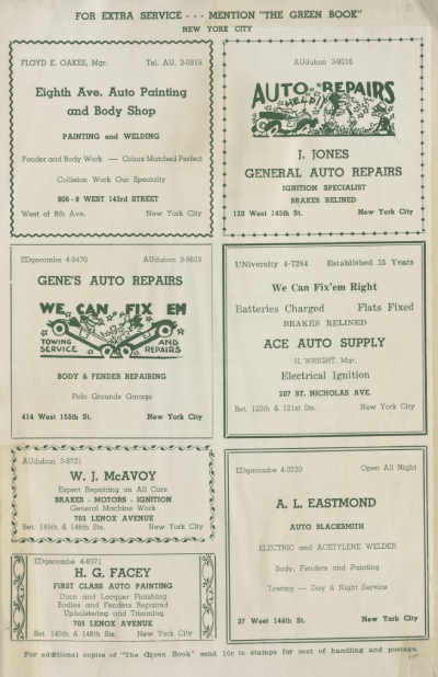 Green Book Car Ads - 1937